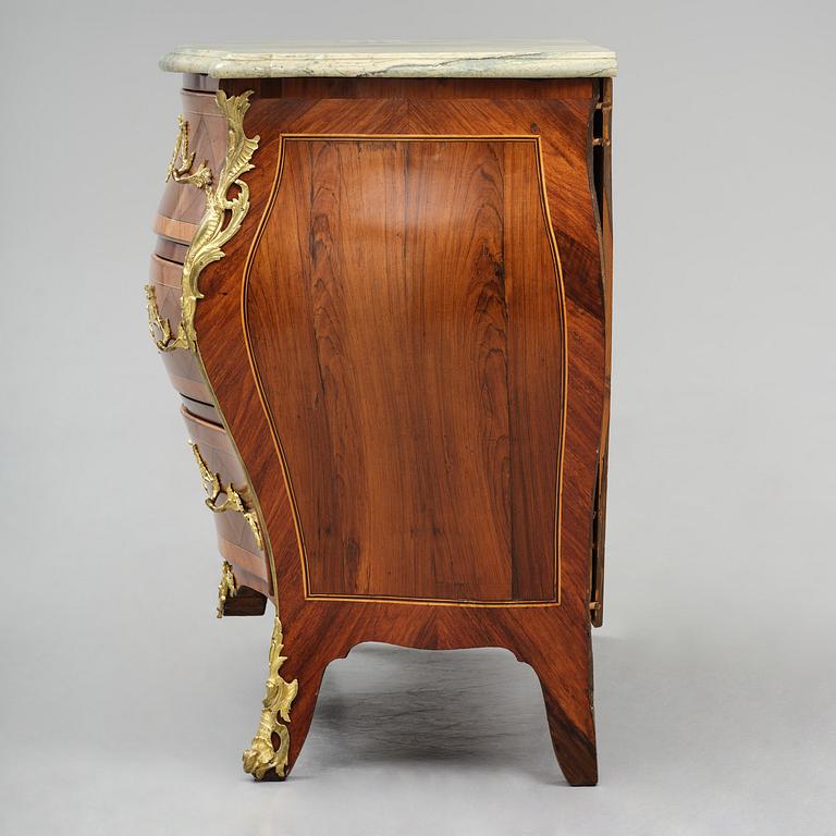 A Swedish rococo parquetry commode attributed to C. Tietze (master in Stockholm 1764-91).