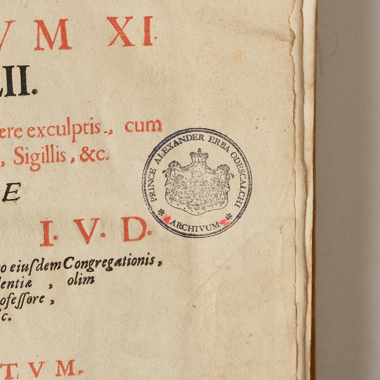 History of the Popes up to and including Innocent XI, born Odescalchi, 1687-90.