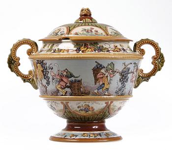 BÅLSKÅL, majolika, 1800/1900-tal.