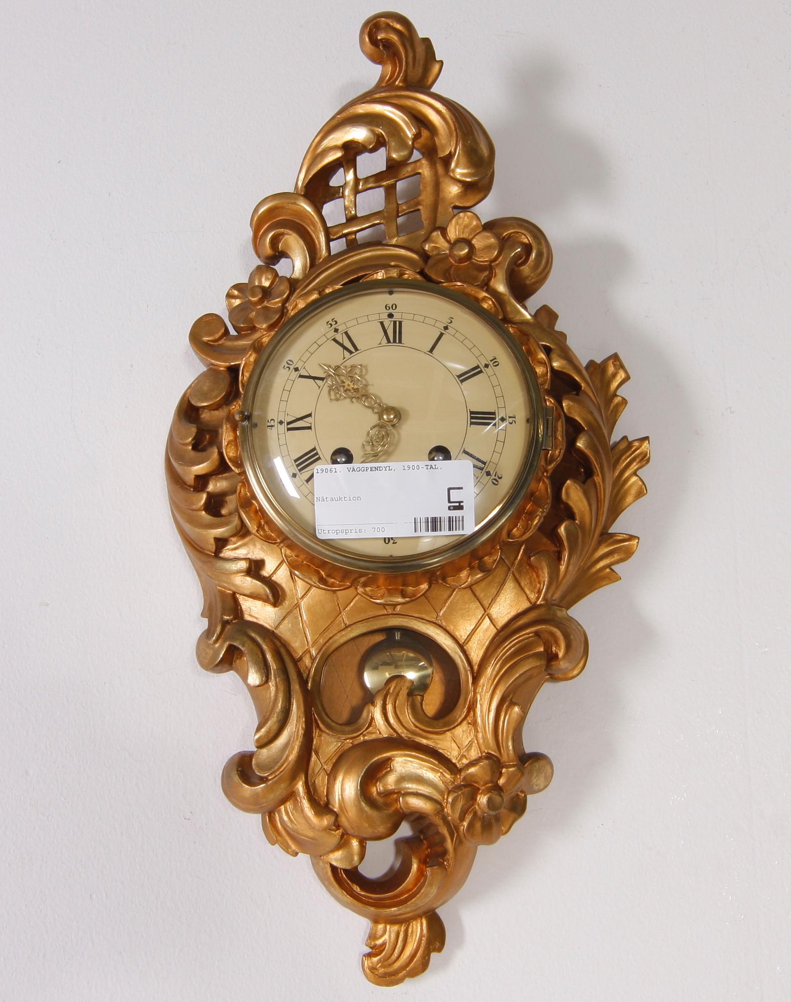 VÄGGPENDYL, rokokostil. 1900-tal.