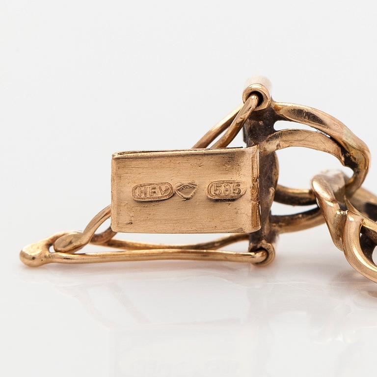 Rannekoru, Bismarck-ketju, 14K kultaa, suomalaiset leimat 1975.