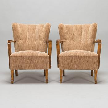 A pair of 1930/1940's open armchairs so called 'K-chair'.