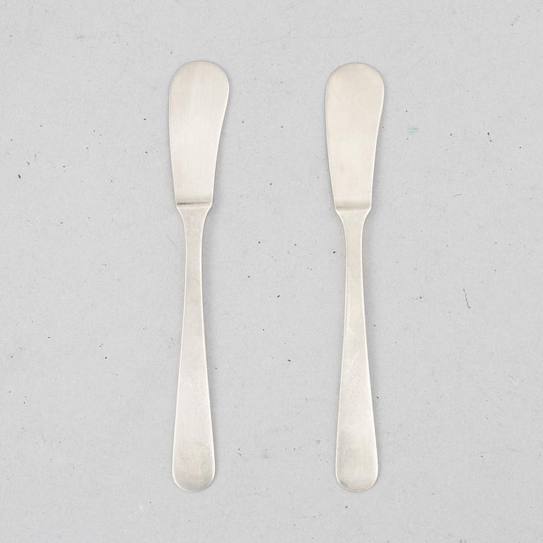 Wiwen Nilsson, butter knives, a pair, silver, Anders Nilsson, Lund 1957.