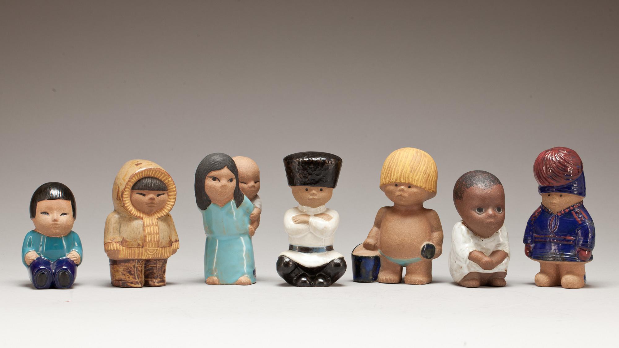 FIGURINER, 7 st, stengods, Lisa Larson, Gustavsberg.