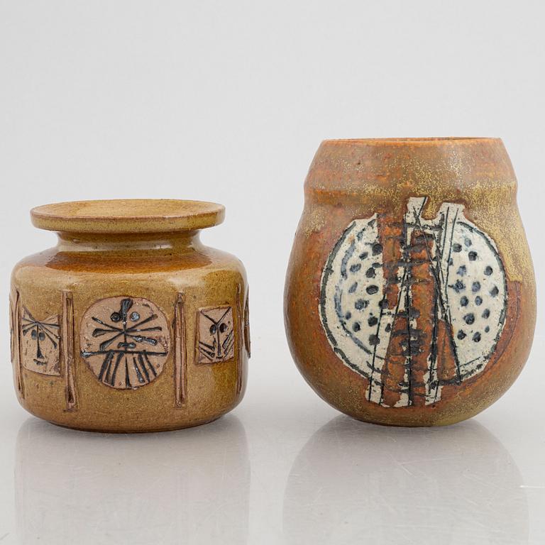 Lisa Larson, two vases, Gustavsberg Studio, Sweden.