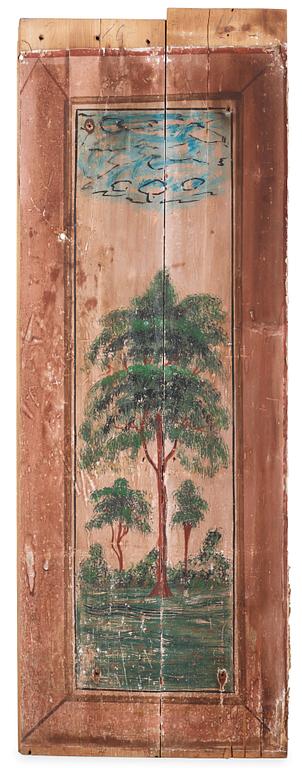 A set of Swedish mid 19th century wooden painted panels.