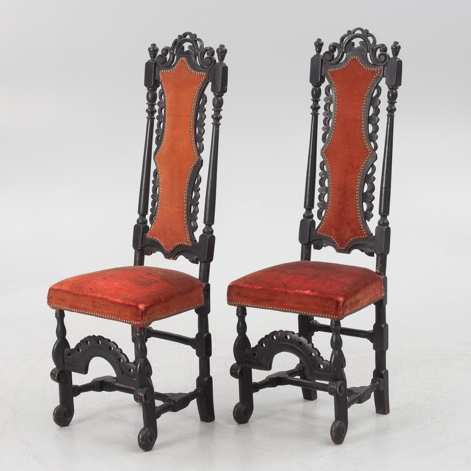 Stolar, ett par, barock, 1700-tal.