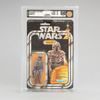 A vintage Star Wars Boba Fett 21back-B AFA60 EX Kenner 1979.