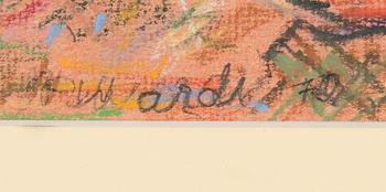 Rafael Wardi, crayon, signed and dated -70.