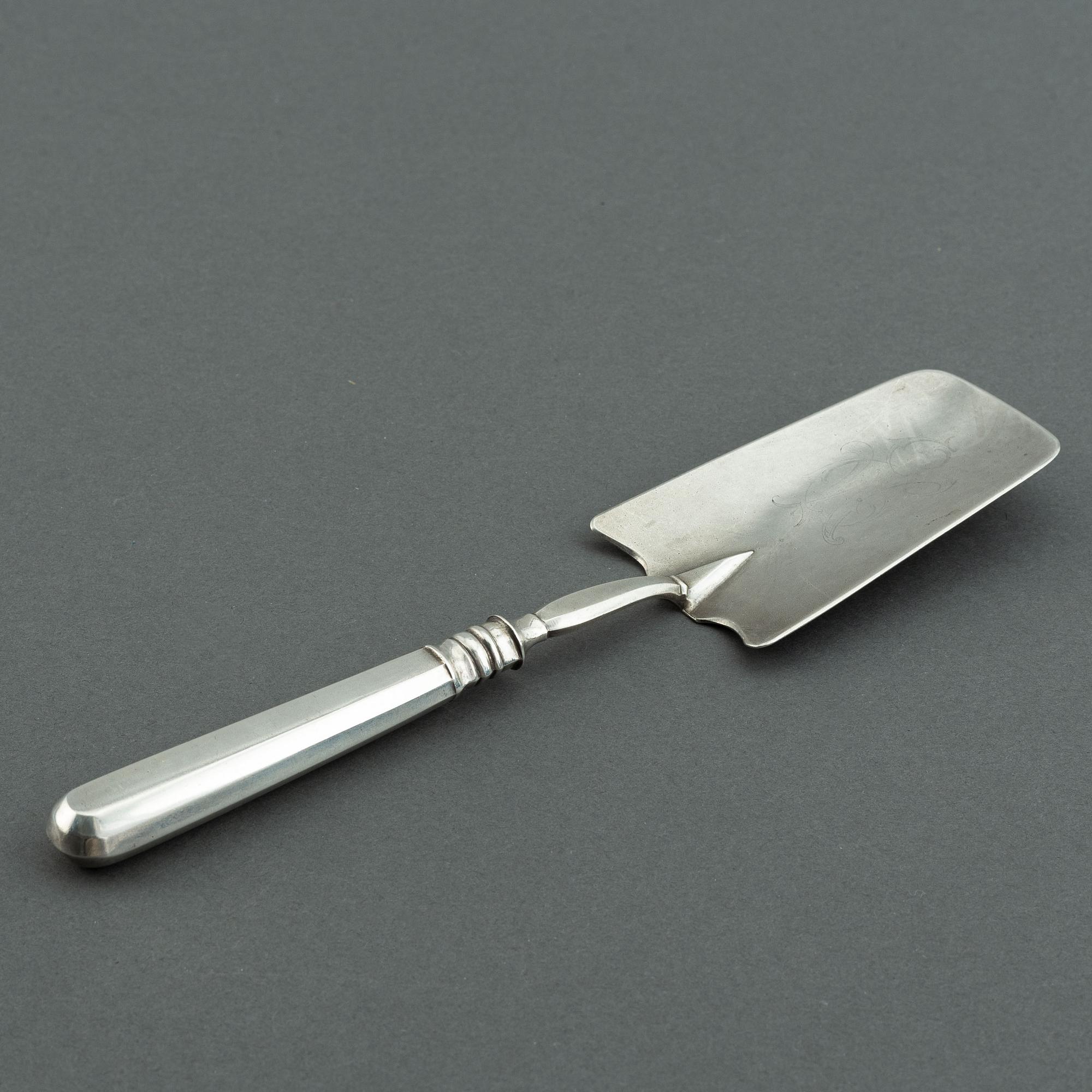 A russian silver serving spoon,  St Petersburg 1908-26.