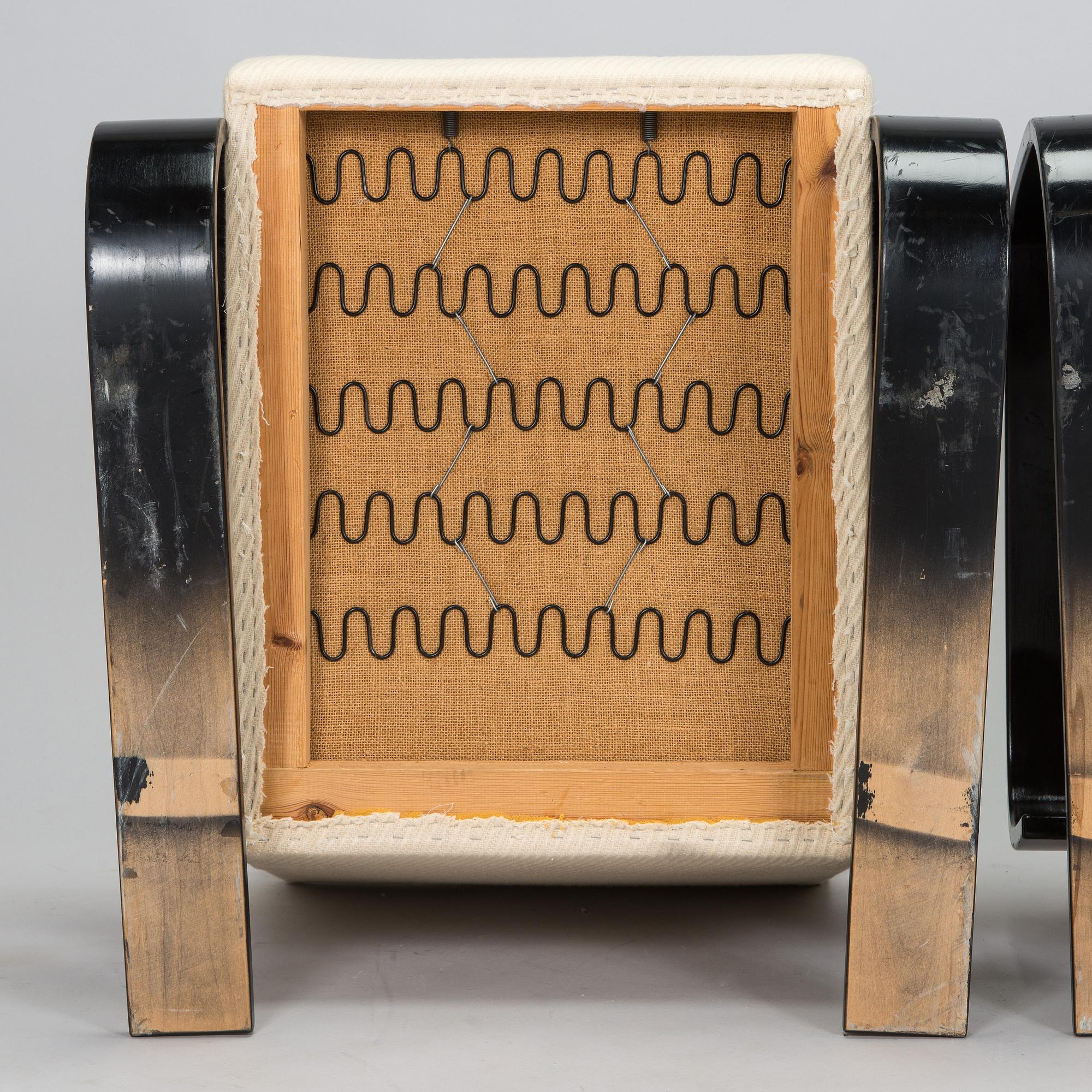 Alvar Aalto, fåtöljer ett par, "Tank chair" modell 400, Artek, 1970-tal.