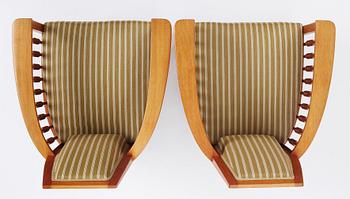 Otto Schulz, a pair of armchairs, master carpenter Carl Thorsson, Gothenburg 1912.