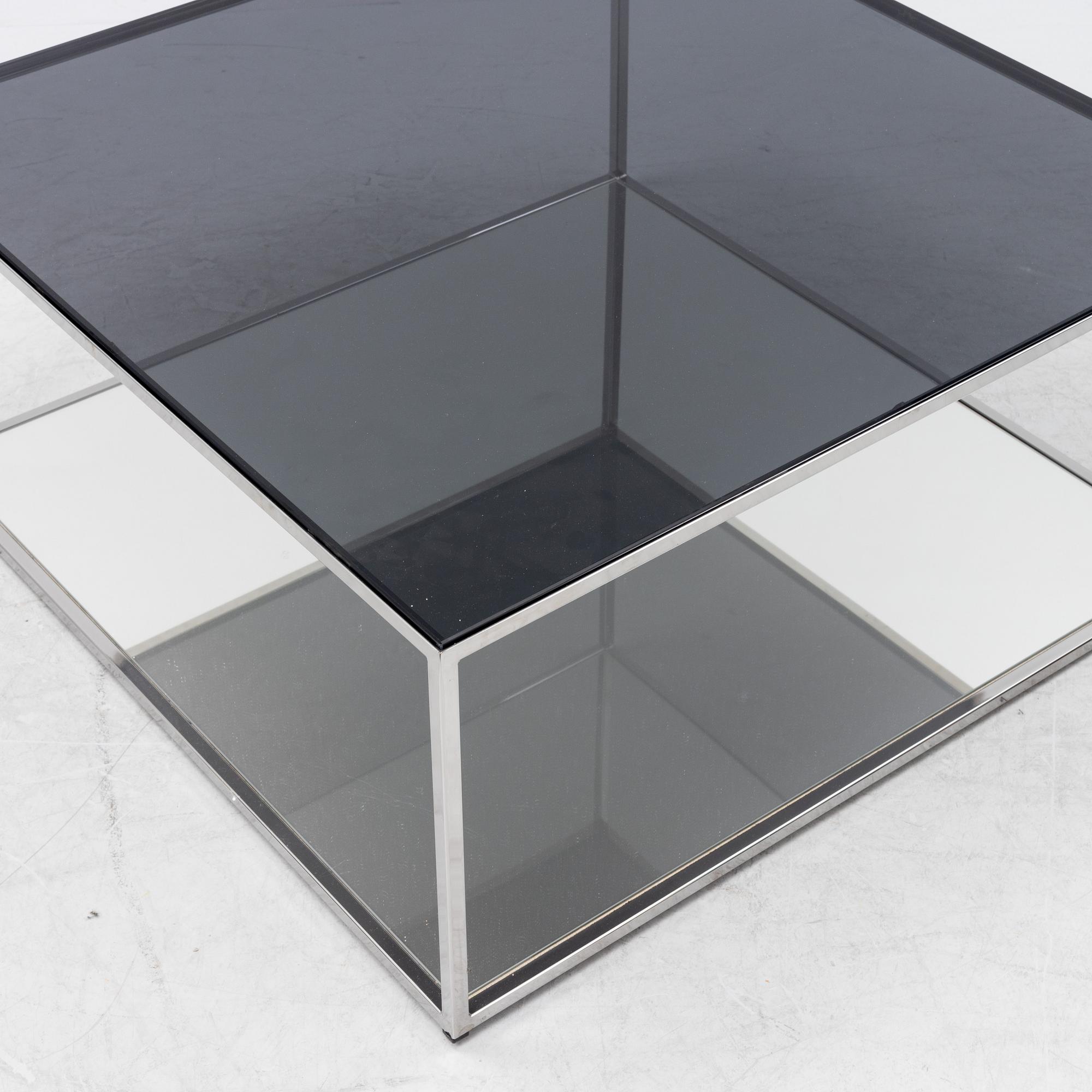 Claesson Koivisto Rune, a glass and chrome coffee table, 'Vertigo' Offecct, Sweden, 2005.