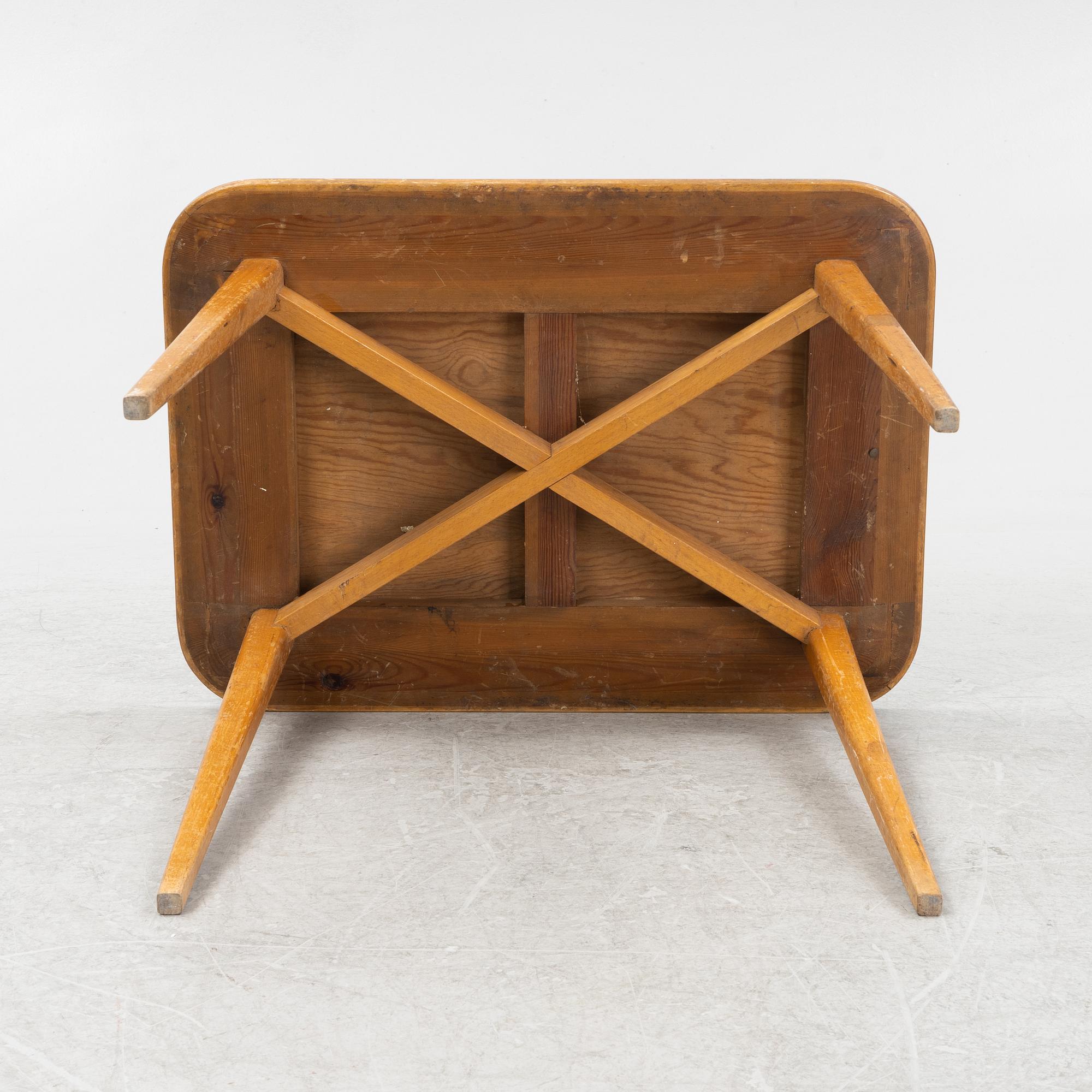 Axel Larsson, a children's table and 3 chairs, version of  "1300"-series, probably by Svenska Möbelfabrikerna Bodafors.