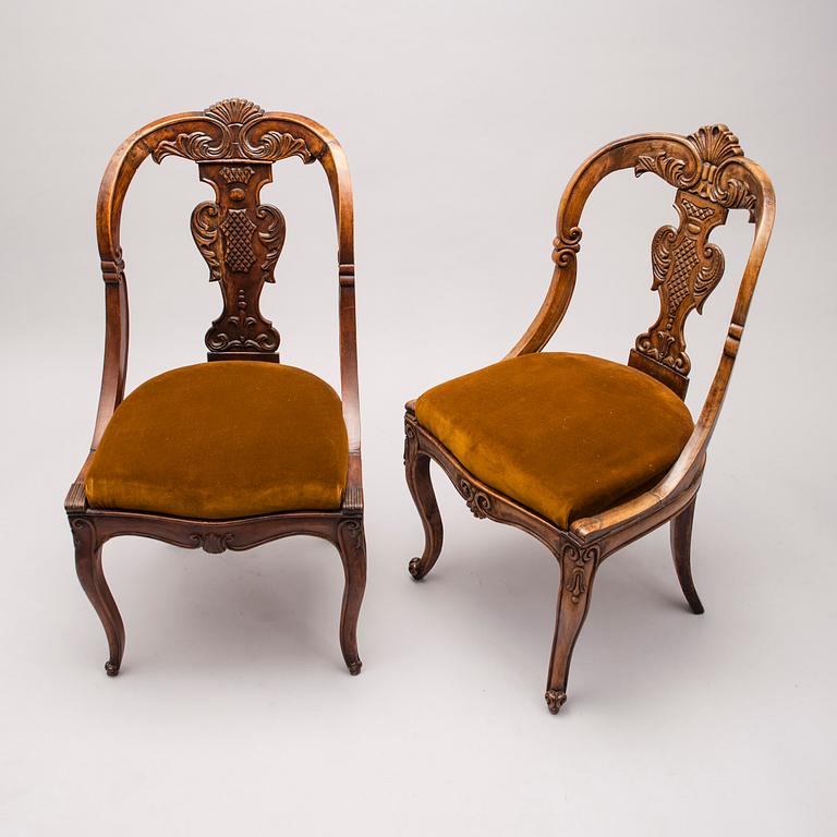 STOLAR, 6 st, mahogny, 1800-talets mitt.