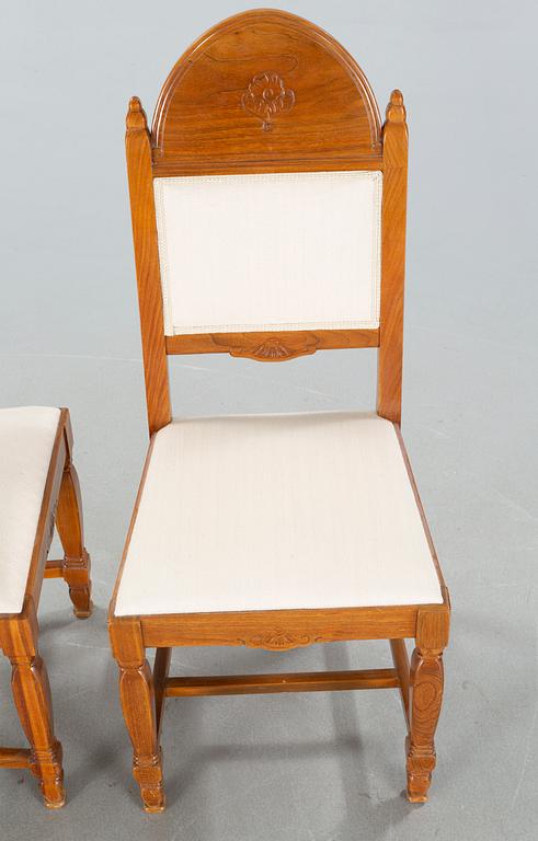 CARL CHRISTIAN CHRISTENSEN, a pair of jugend chairs, signed and dated 1919.