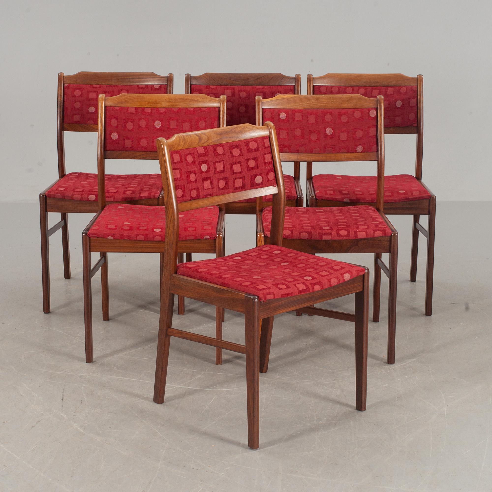 BORD samt STOLAR, 6 st, Sverige. 1960-tal.