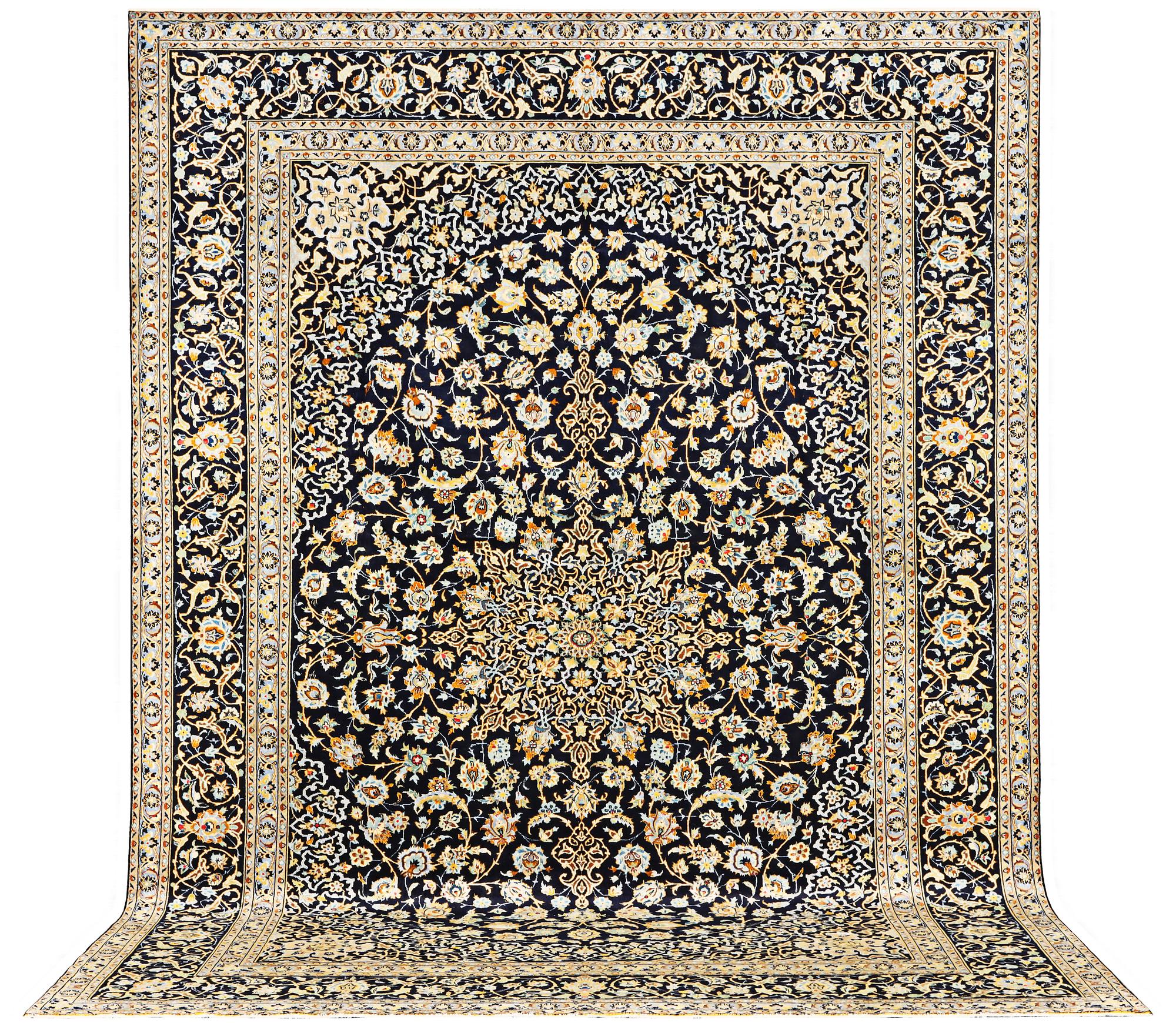 A Keshan carpet, c. 422 x 306 cm.