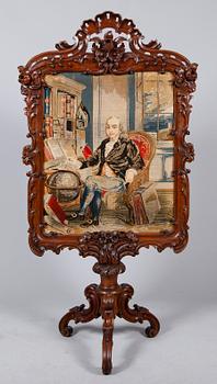 BRASSKÄRM, mahogny, sent 1800-tal.