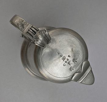 MÅLKÄRL / RÖRKEN, tenn, möjl J Sauer, Stockholm, dat 1740.