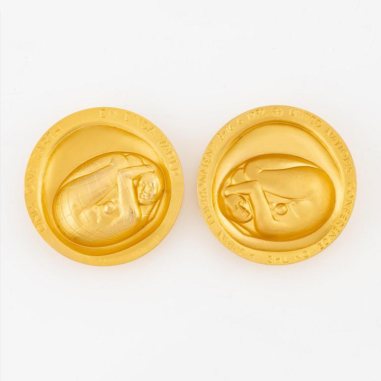 Kauko Räsänen, commemorative medal, 18K gold, Sporrong, 1972, numbered 062/300, total weight 447 g.
