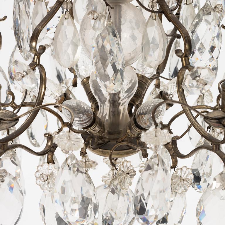 A Rococo style chandelier, early 20th century.