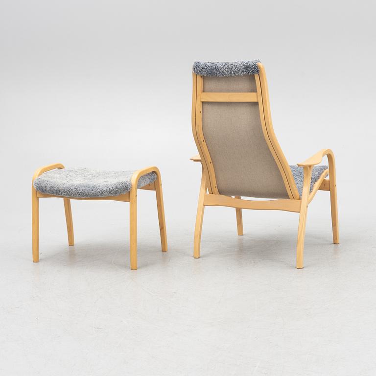 Yngve Ekström, a "Lamino" armchair with ottoman, Swedese, Sweden.