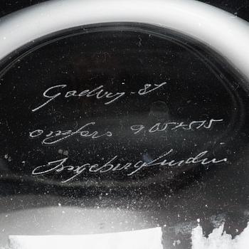 INGEBORG LUNDIN, vas, "Äpplet", Orrefors, signerad och daterad -87.