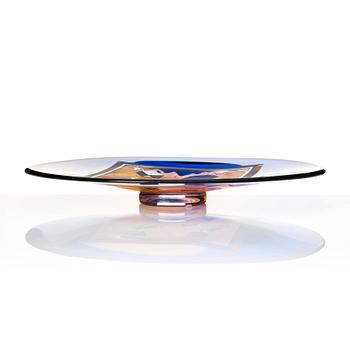 Bertil Vallien, a unique glass dish, Kosta Sweden.