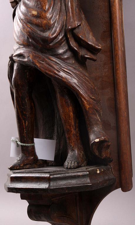 SKULPTUR, trä. 1600/1700 i senare hus.