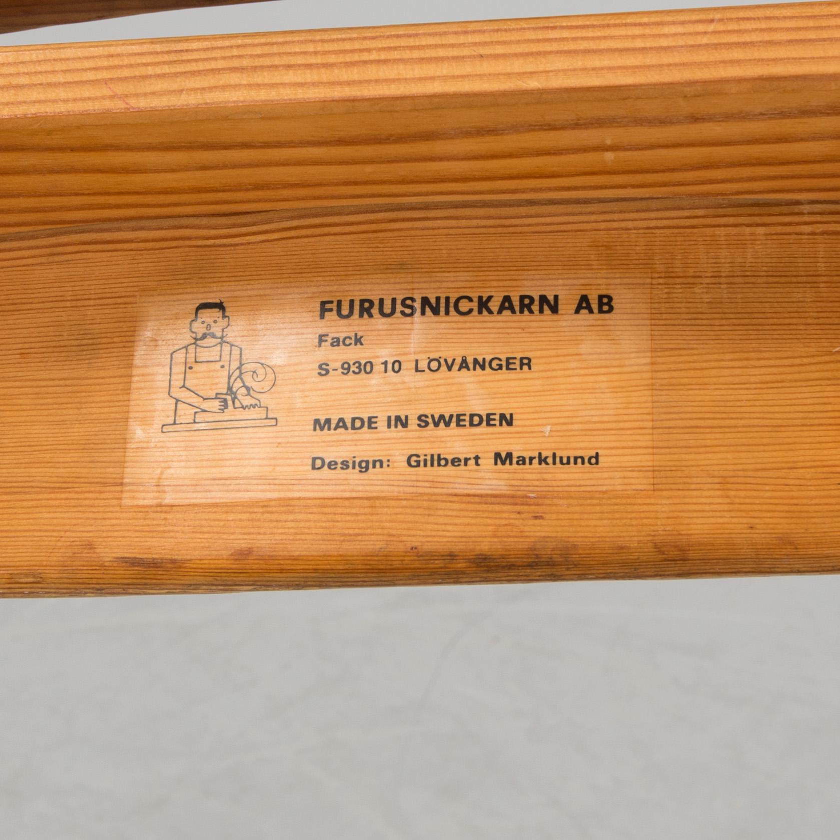 GILBERT MARKLUND, pall, för Furusnickarn AB. 1900-talets andra hälft.