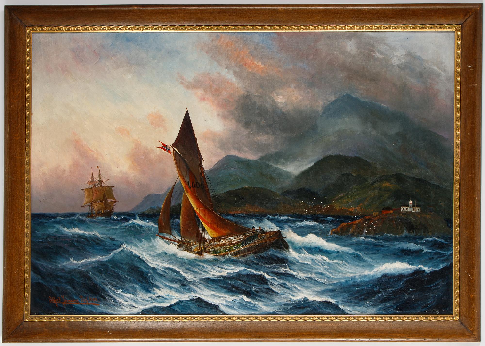 Alfred Jensen, olja på duk, signerad och daterad 1904.