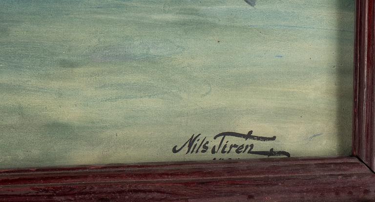 Nils Tirén, watercolour, signed.