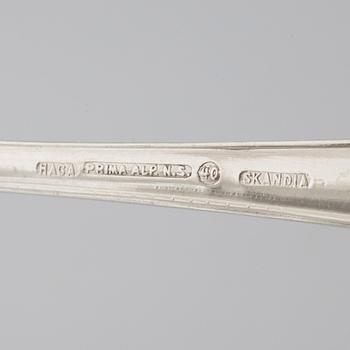 Bestick, 131 st, nysilver och silver (190 g) , "Haga", merparten tillverkade av Skandia.