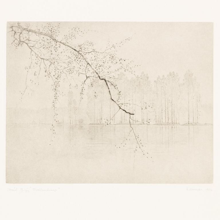 Gunnar Norrman, Drypoint etchings, 9, signed and numbered.