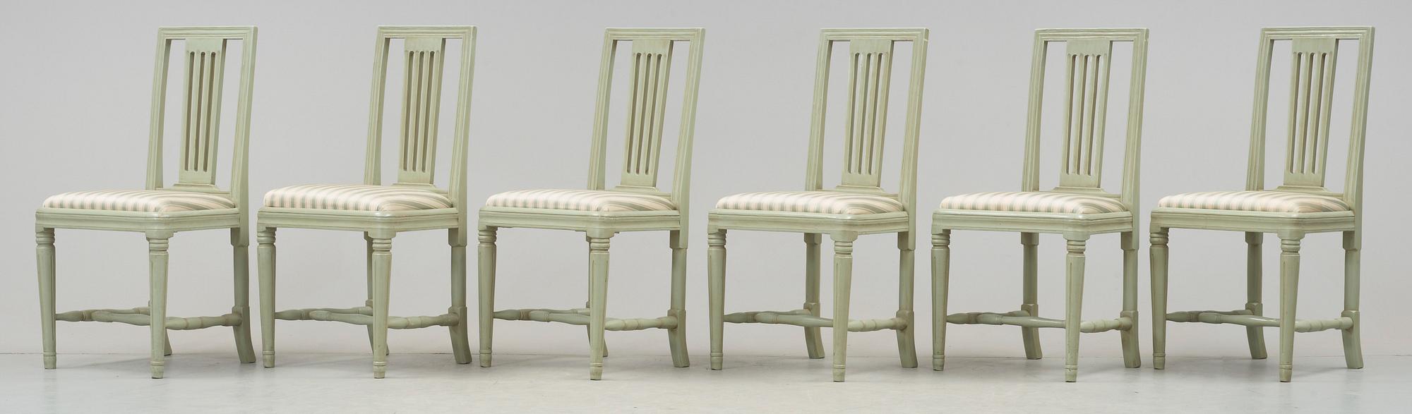 STOLAR, 6 st, gustavianska, omkring 1800.