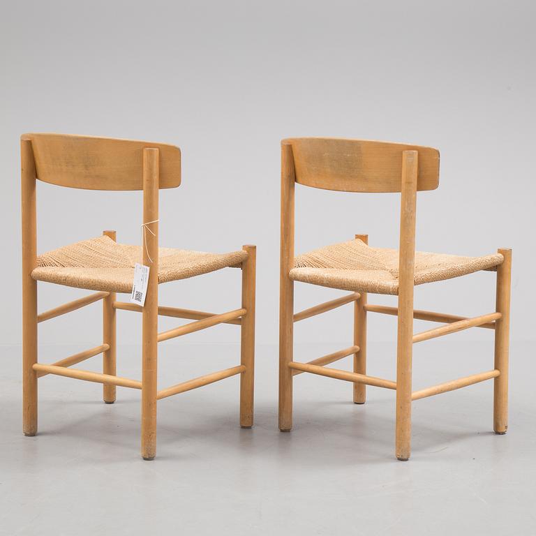 BØRGE MOGENSEN, two beech 'J39' chairs, Denmark.