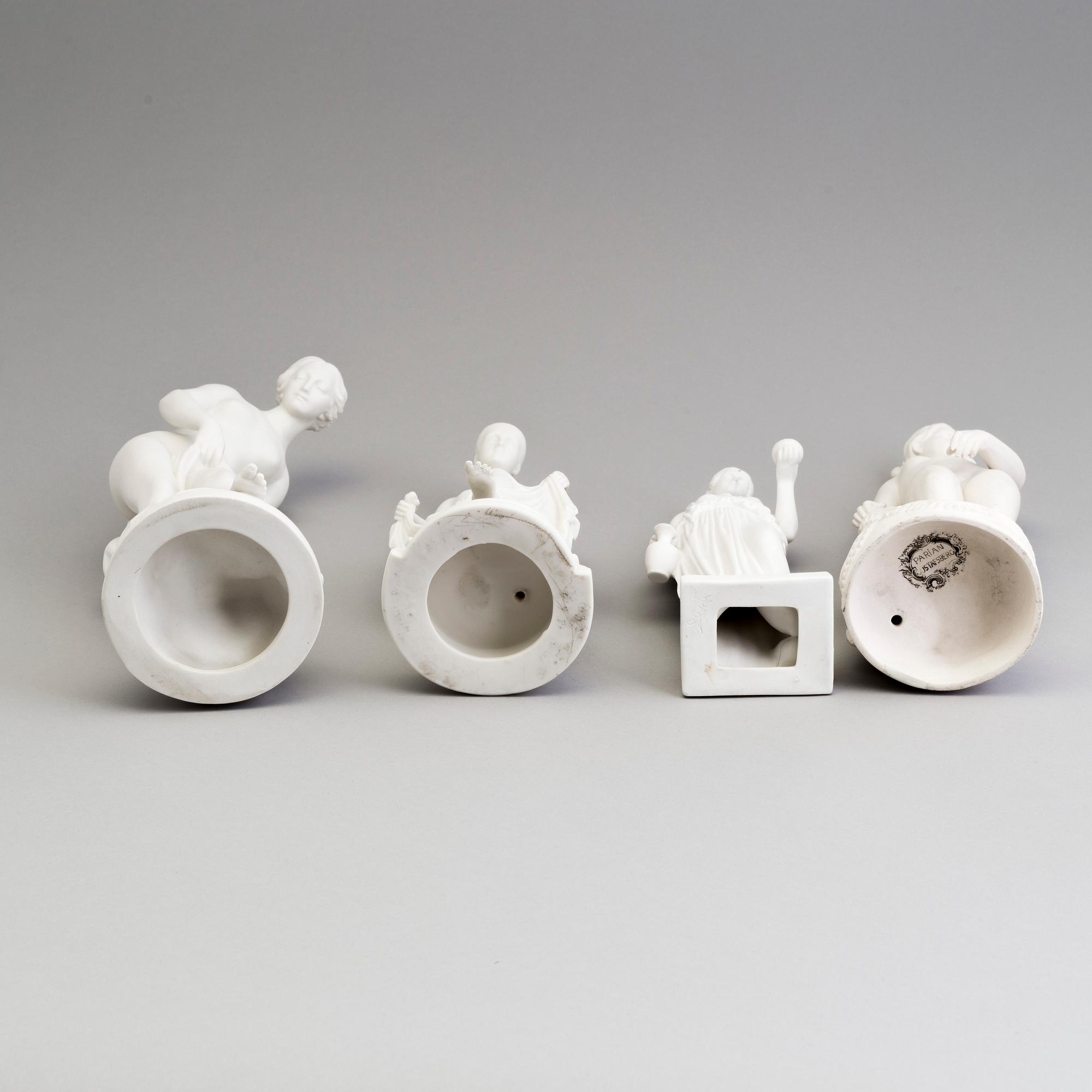 FOUR PARIAN FIGURES, Gustafsberg and Eneret, ca 1900.
