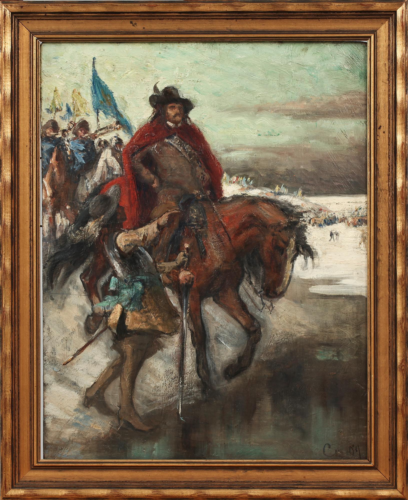 GUSTAF CEDERSTRÖM, olja på pannå, monogramsign o dat -09.