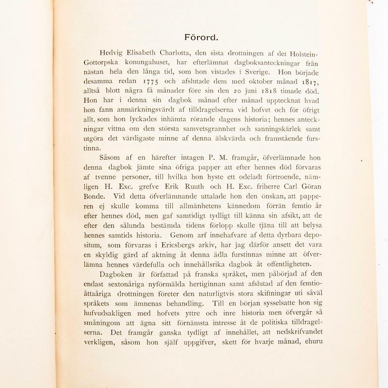 Book work 9 vol "Hedvig Elisabeth Charlotta's diary".