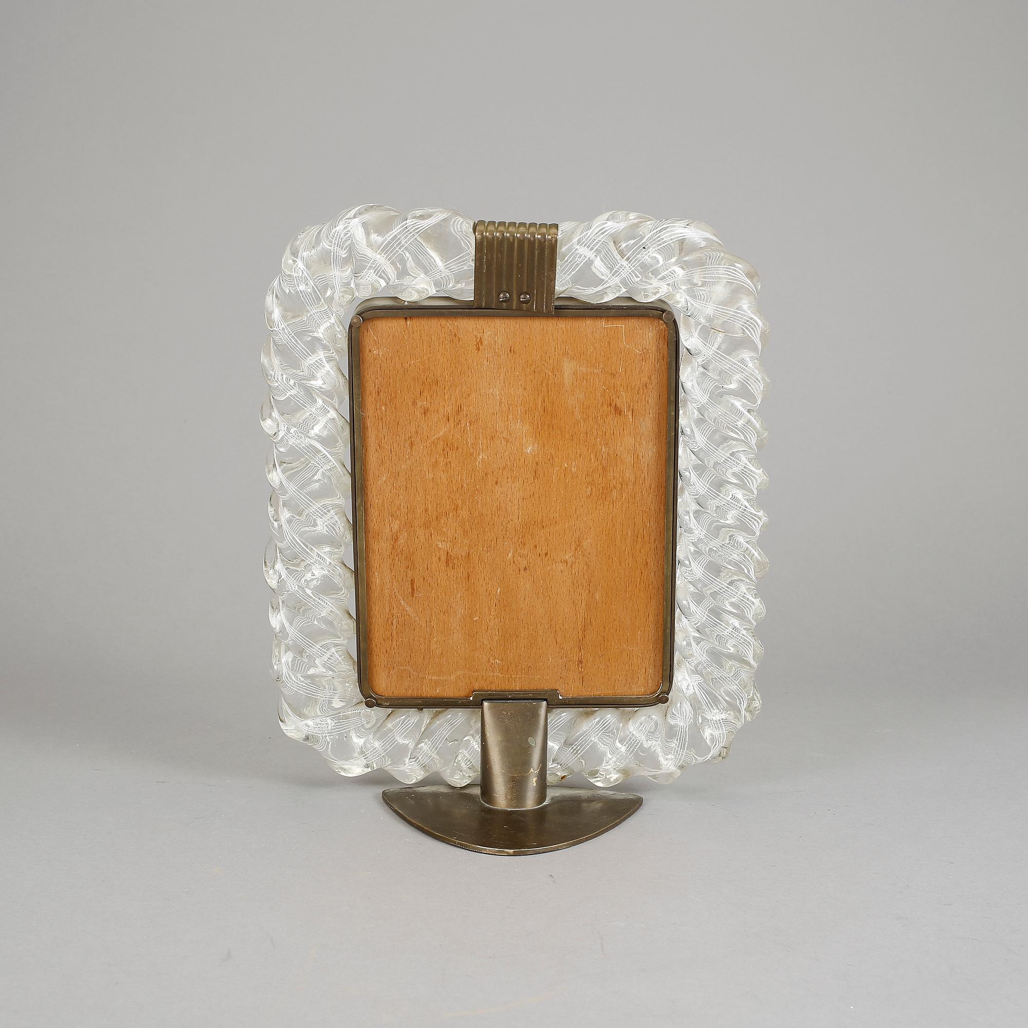 FOTORAM, glas och mässing, kring 1900-talets mitt.