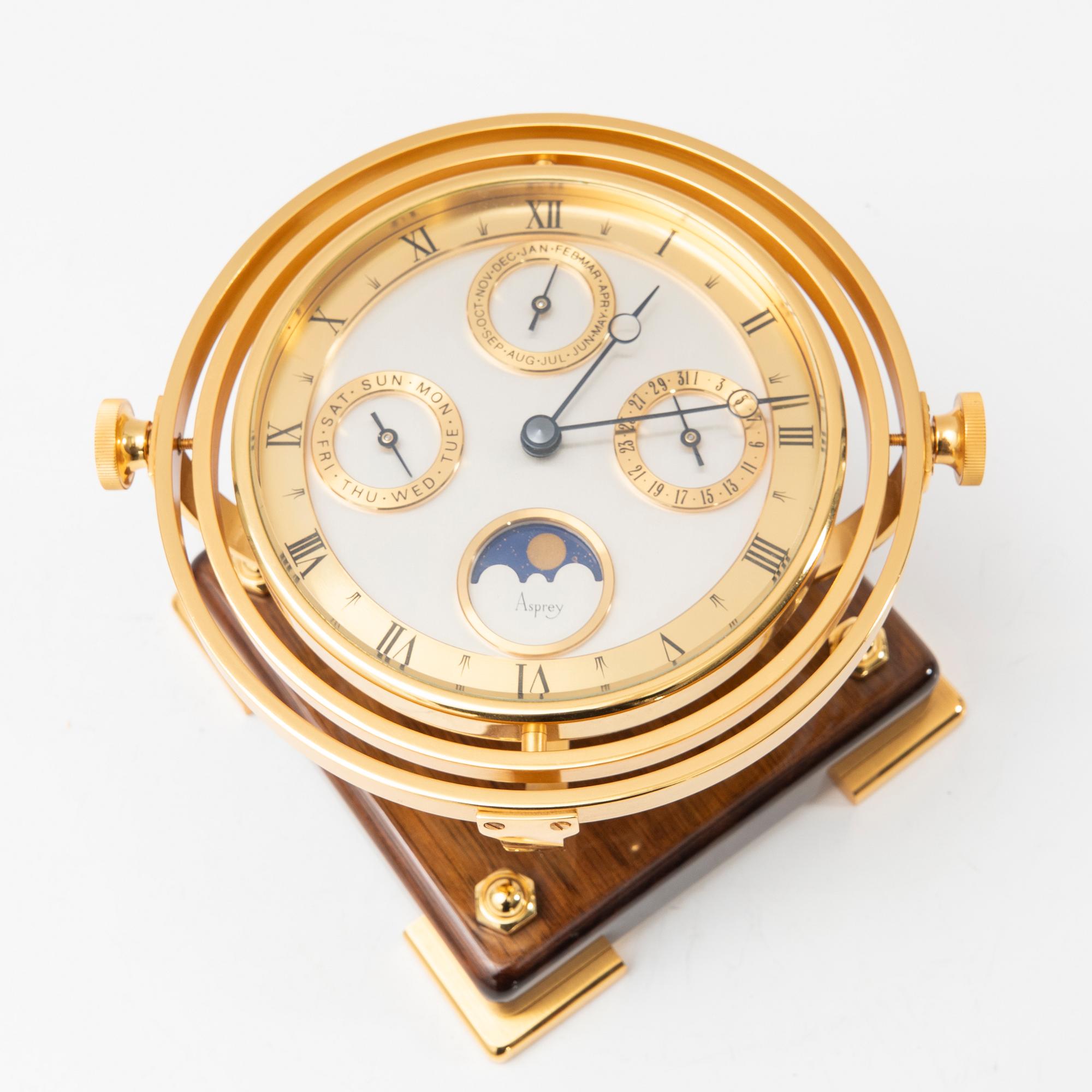 Asprey, calendar clock, late 20th century.