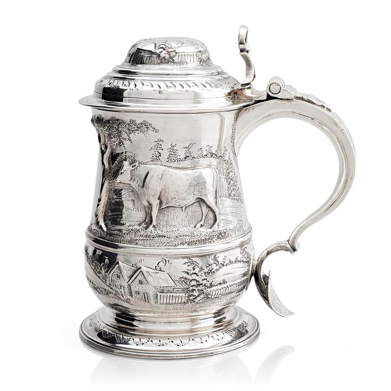 Humphrey Payne, dryckeskanna, silver, London 1748.