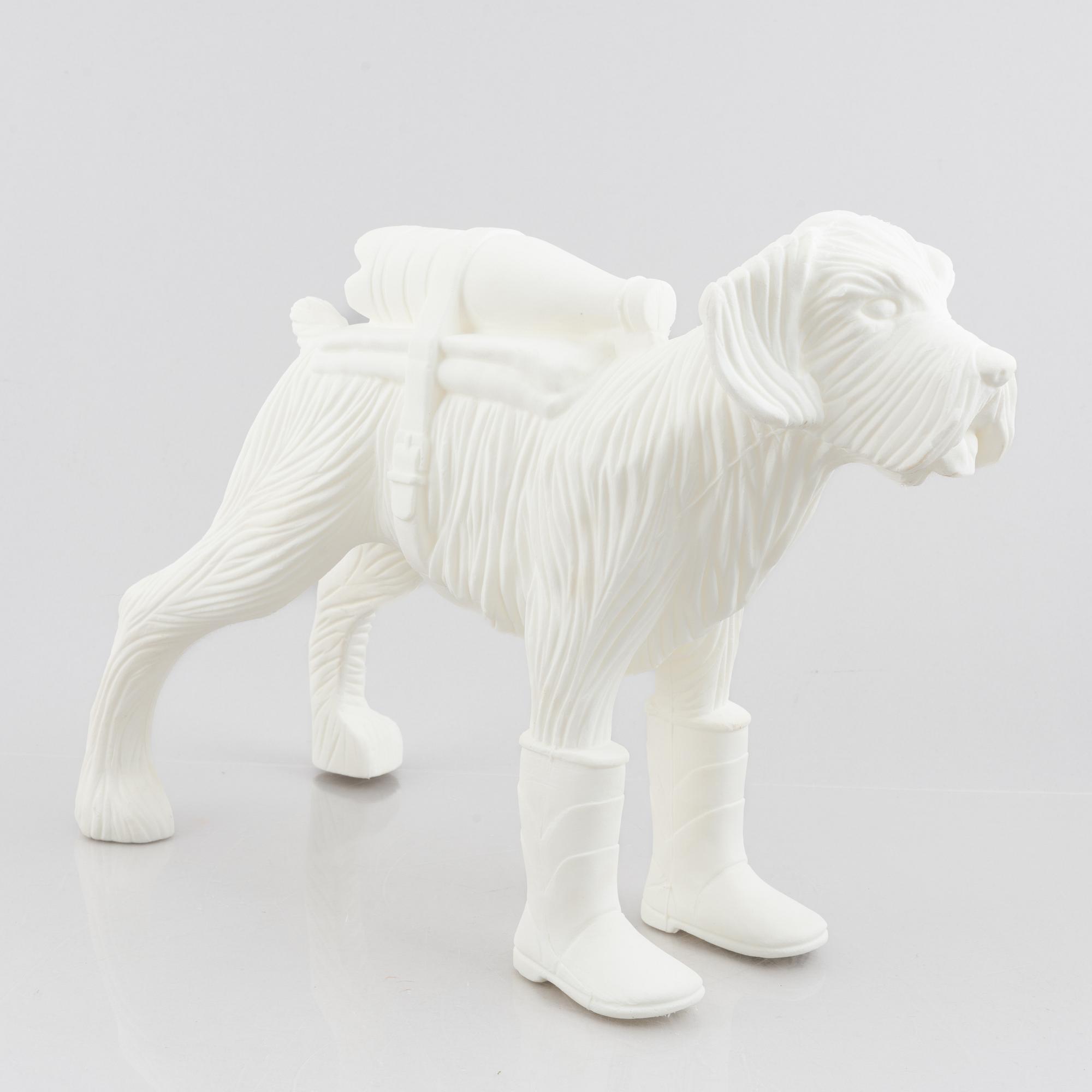 William Sweetlove, "Cloned Schnauzer with water bottle". (White).