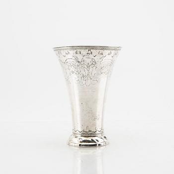 A Swedish 18th century silver cup mark of Arvid Floberg Stockholm 1769 weight 442 grams.