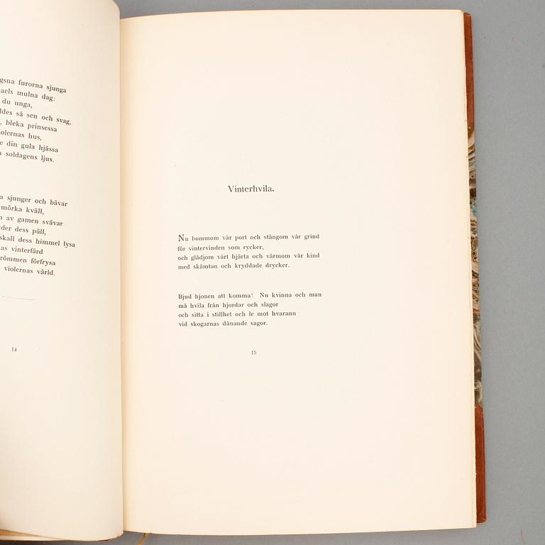 E.A. KARLFELDT, bok, "Flora och Bellona", utgiven i 550 exemplar och innehåller etsning av Carl Larsson.