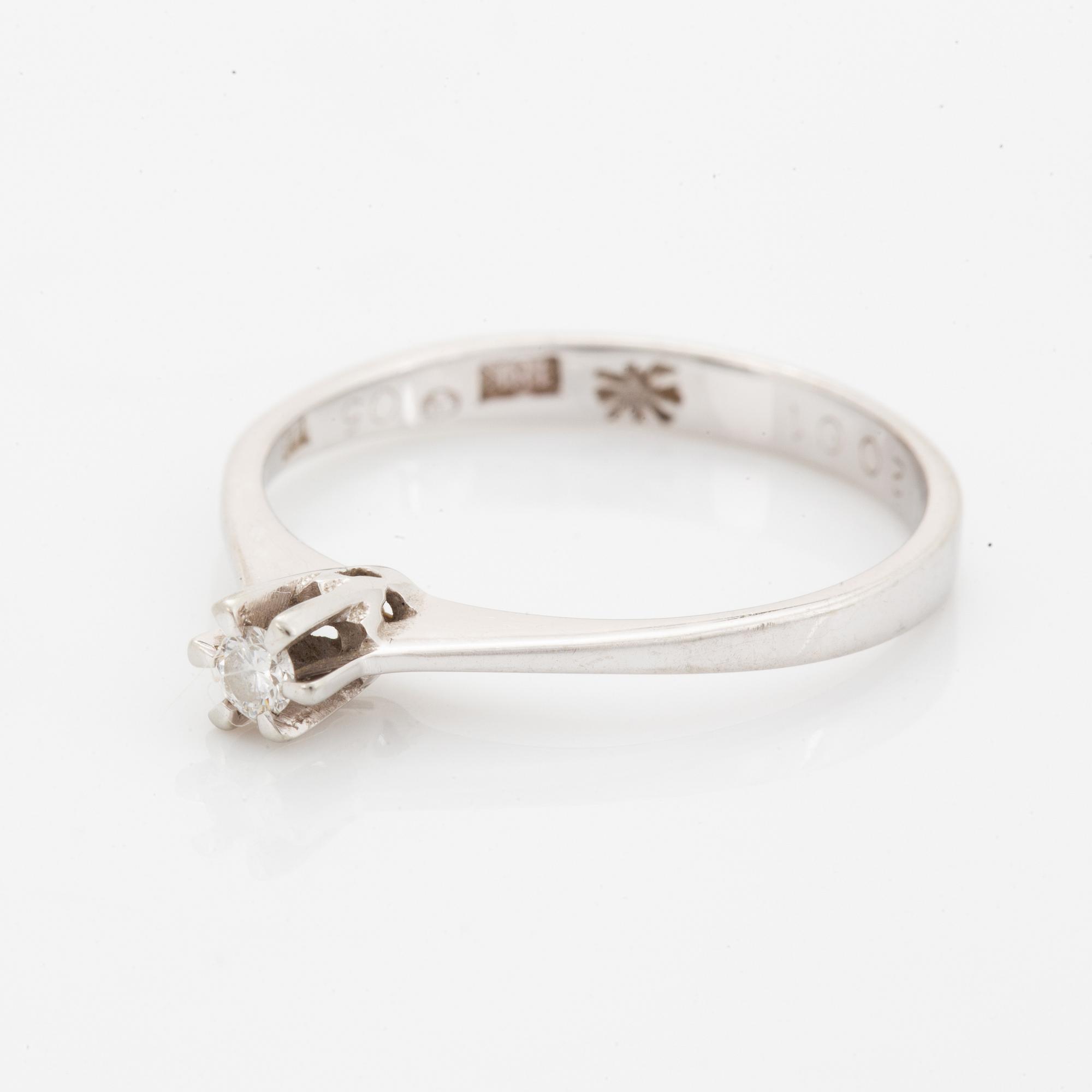 Small brilliant-cut diamond ring.