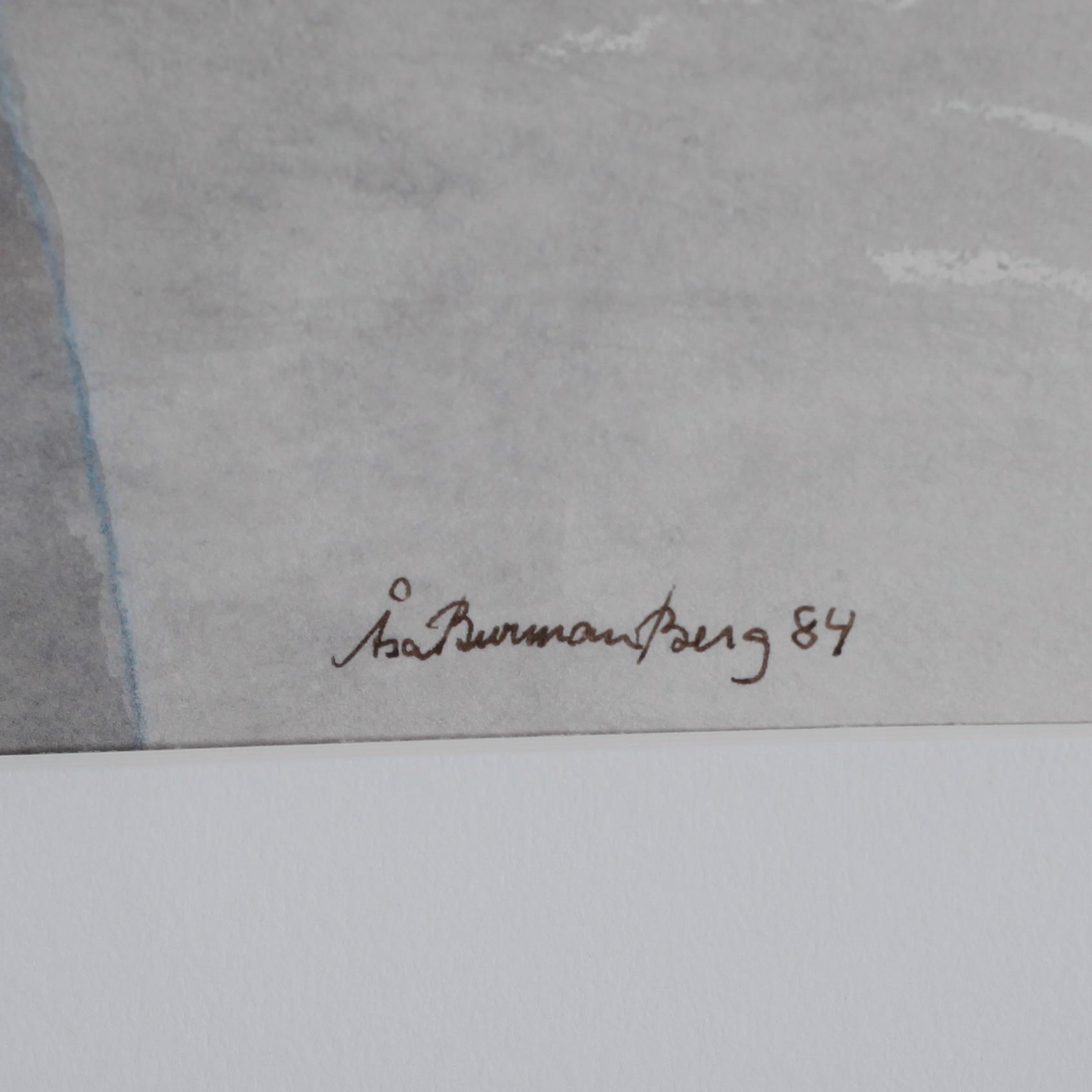 ÅSA BURMAN-BERG, akvarell, signerad och daterad -84.