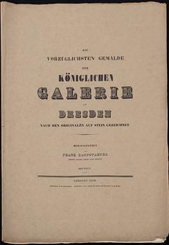 MAPPAR,10 st. Litografiska tryck."Die vorzüglichsten gemälde der königlichen galerie in Dresden" 1840-tal.