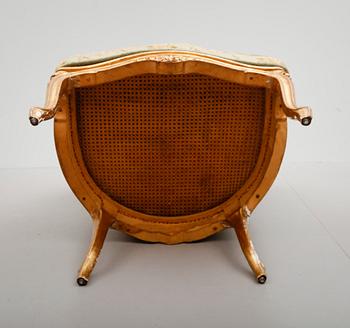 FÅTÖLJ, rokokostil, 1900-talets första hälft.